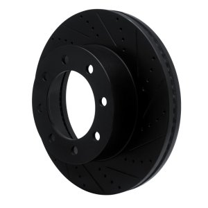 Ford F-250 Super Duty Brake Rotor (1) - Front Right - R1 Concepts - Drilled & Slotted - Black - `12-`25